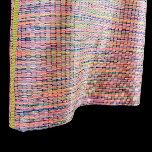 Alex Marie Sleeveless Neon Trim Tweed Shift Dress Size 14 Multicolor Woven Mod - Picture 4 of 8